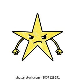 grated angry shiny star kawaii with arms