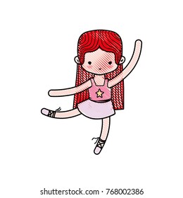 grated ballerina dancer ballet with straight hair and clothes