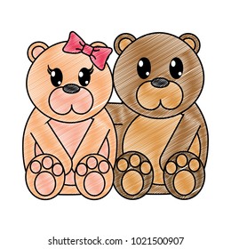 grated bear couple cute animal together
