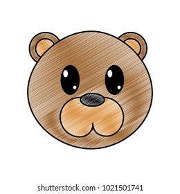 grated bear head cute animal character