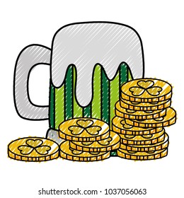 grated beer alcohol glass with gold coins