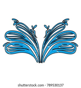 grated blue line with splashes shape wave