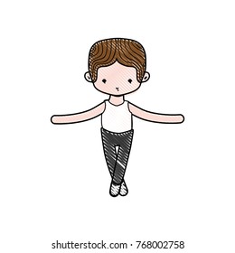 grated boy dancing ballet with professional clothes