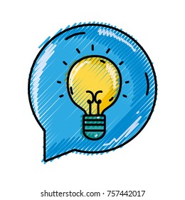 grated bulb idea inside chat bubble message
