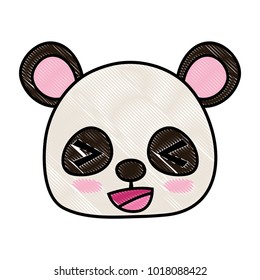 grated cheerful panda head wild animal