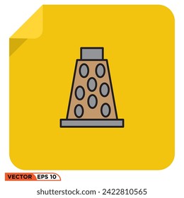 Grated cheese flat icon design vector graphic of template, sign and symbol flat icon