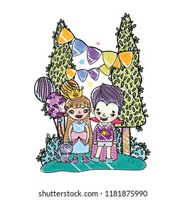 grated children with costume to halloween party event