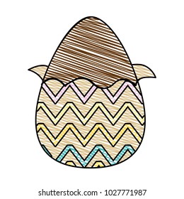 grated chocolate egg easter with figures decoration