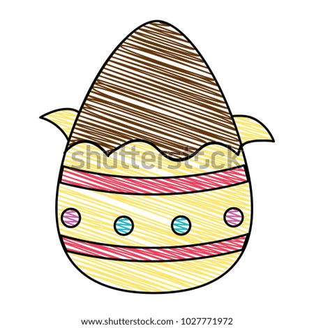 grated chocolate egg easter with poins figures decoration
