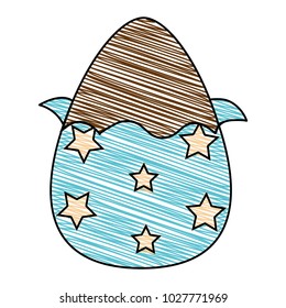 grated chocolate egg easter with stars decoration
