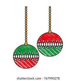 grated circle balls hanging to merry christmas decoration