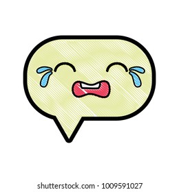 grated crying chat bubble kawaii cartoon
