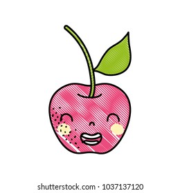 grated cute apple kawaii smile fruit