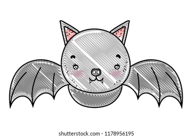 grated cute bat wild animal flying