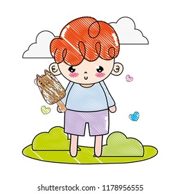 grated cute boy and kawaii cat ice lolly