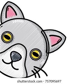 grated cute cat head pet animal