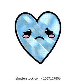 grated cute crying heart kawaii cartoon