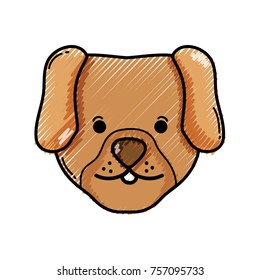 grated cute dog head pet animal