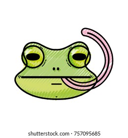 grated cute flog wild animal with tongue out