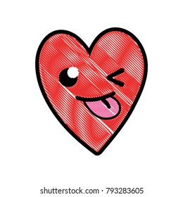 grated cute funny heart kawaii cartoon