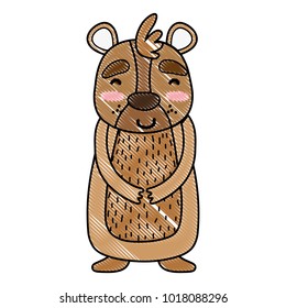 grated cute and happy bear wild animal