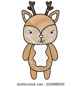 grated cute and happy deer wild animal