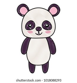 grated cute and happy panda wild animal