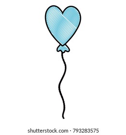 grated cute heart balloon object to celebration