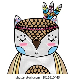 grated cute owl animal with feathers decoration