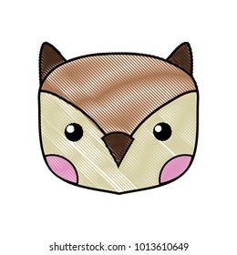 grated cute owl head wild animal