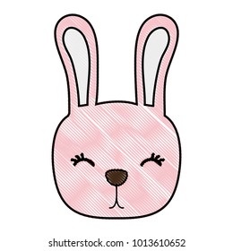 grated cute rabbit head wild animal