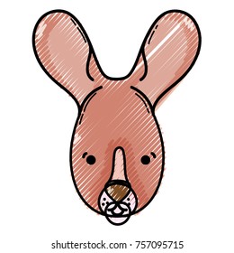 grated cute rabbit head wild animal