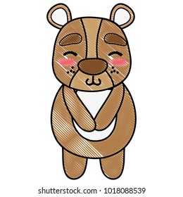 grated cute and shy bear wild animal