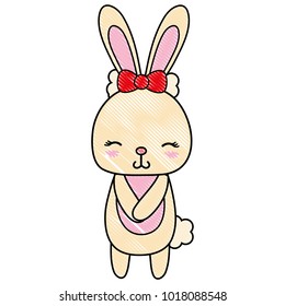 grated cute and shy rabbit female wild animal