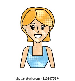 grated cute woman with elegant blouse and hairstyle
