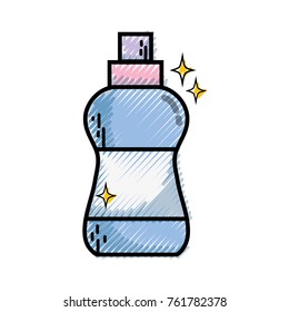 grated detergent liquid plastic bottle to clean house vector illustration