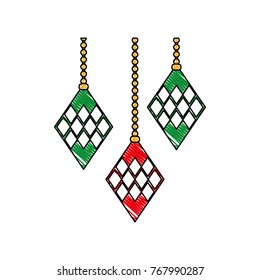 grated diamonds hanging to merry christmas decoration