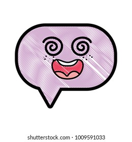 grated dizzy chat bubble kawaii cartoon