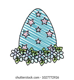 grated egg easter with star and flower decoration