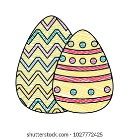 grated eggs easter with figures points to holiday celebration