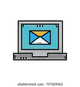 grated e-mail text message inside laptop technology