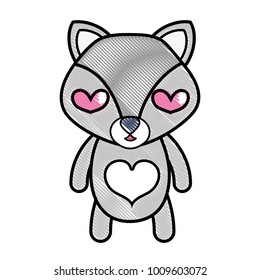 grated enamored fox cute wild animal