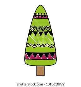grated ethnic natural tree with ornamental design