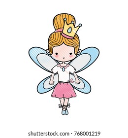 grated girl dancing ballet with bun hair and wings