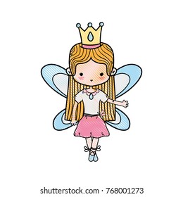 grated girl dancing ballet with straight hair and wings
