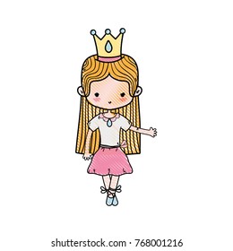 grated girl dancing with crown and straight hair design