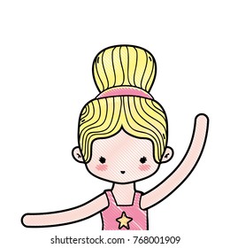 grated girl practice ballet with bun hair design