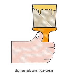 grated hand with brush tool to paint design