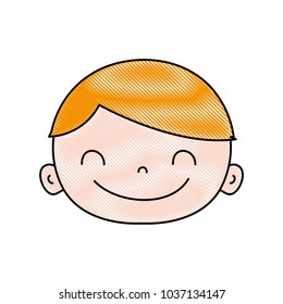 grated happy avatar boy face with hair