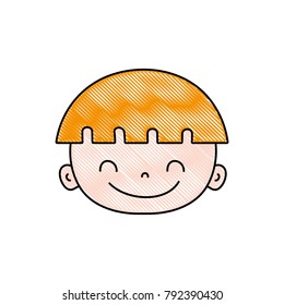 grated happy avatar boy face with hairstyle
